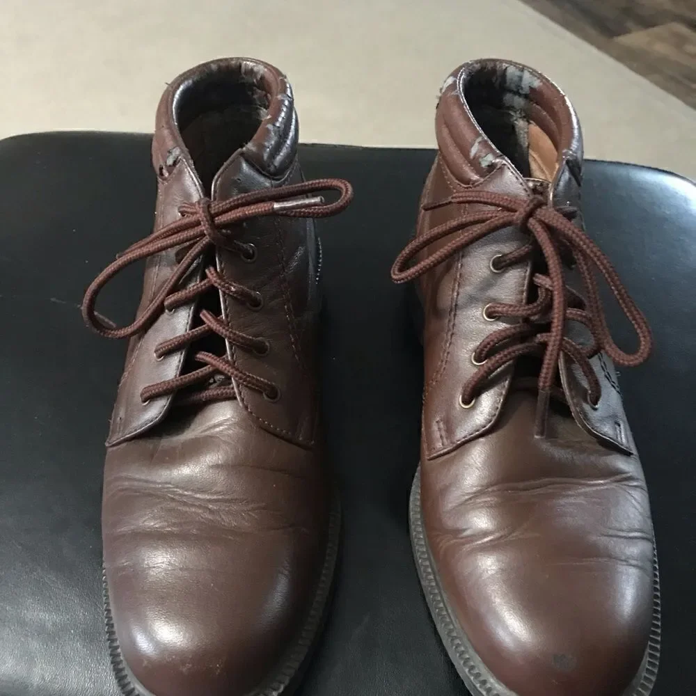 Vintage Dane Leather Kids Shoes Brown Size 4K